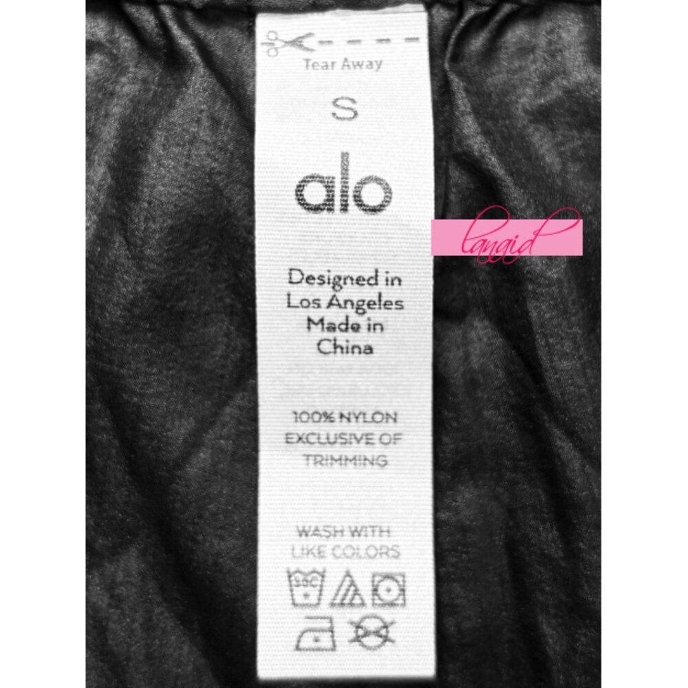 Alo Cloud Nine Pants Black High-Rise Waist Lightweight Windbreaker Track Joggers - Picture 11 of 12